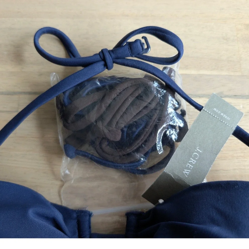 J.Crew Navy Blue Ruched Underwire Convertible One-Piece Swimsuit NWT Size‎ 6
